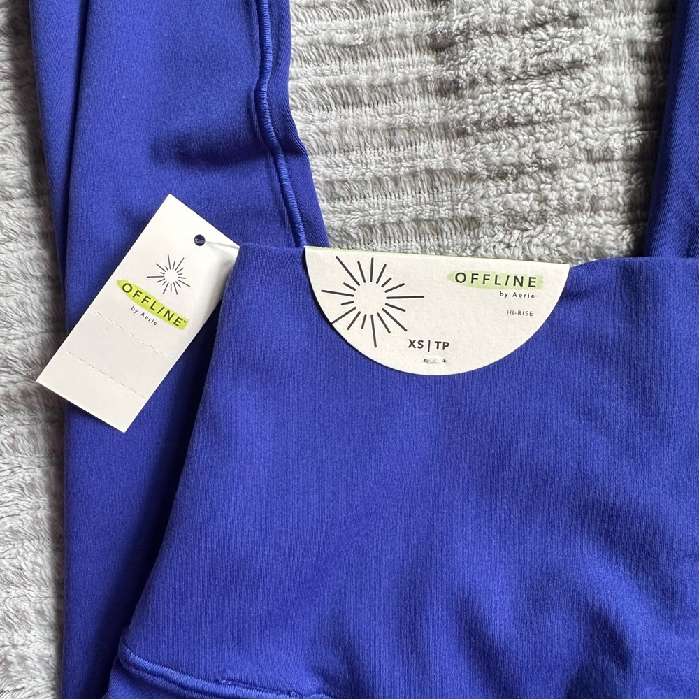 Royal Blue High-Waist Leggings Arie Crossover Leggings - Picture 3 of 3